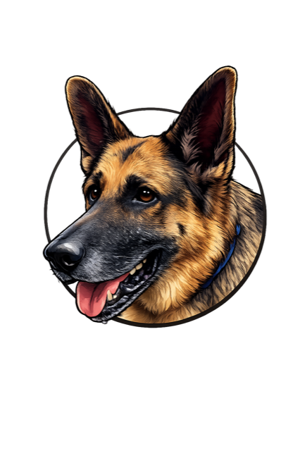 Zeus, the Senior German Shepherd mascot